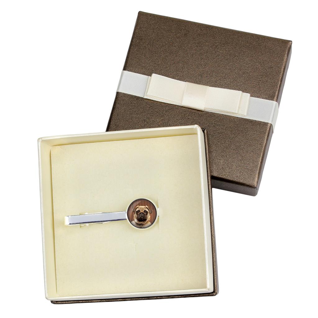 Pug - tie clip in a box, stylish tie, personalized jewelry from the Art-Dog brand