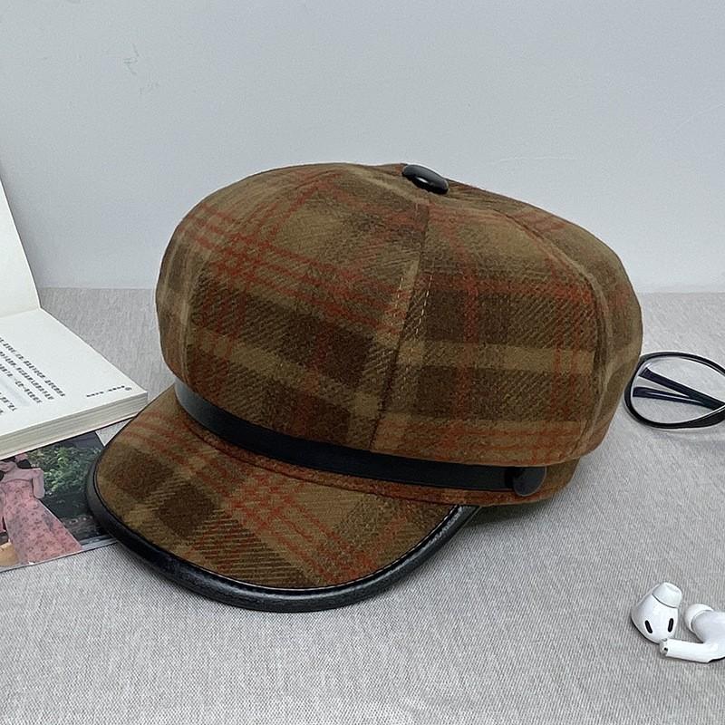 Osmihranná čepice pro děti Retro a univerzální Teplá baretka typu Newsboy Odolná proti větru a zvýrazňující obličej Malý baret pro podzim a zimu