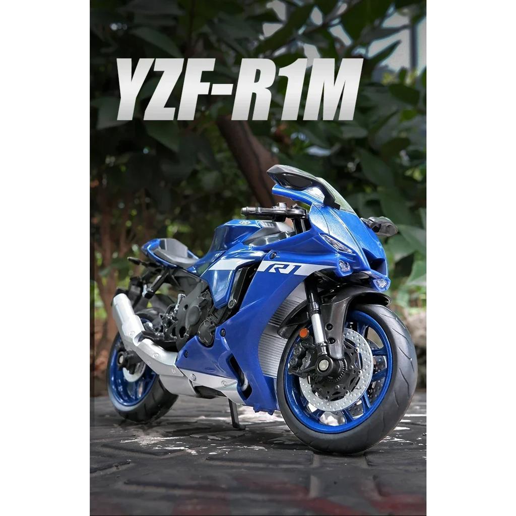 1/12 Yamaha YZF-R1M 60th Anniversary Rennmotorräder Legierung Motorradmodell Stoßdämpfer Sammlung Spielzeugauto Kindergeschenk