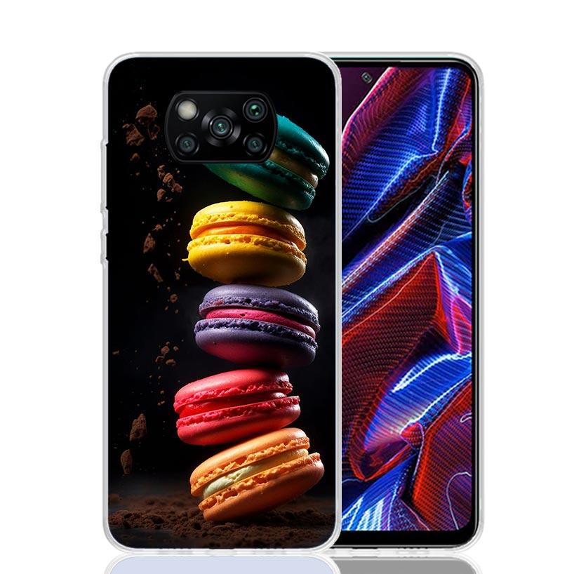 Macaron Ice Cream Cake Doughnut Case Phone Cover for Xiaomi Redmi Note 10 9 9S 8 8T 7 5 Pro Mi 12T 11T 10T 9T 12 11 Lite A3 A2 T