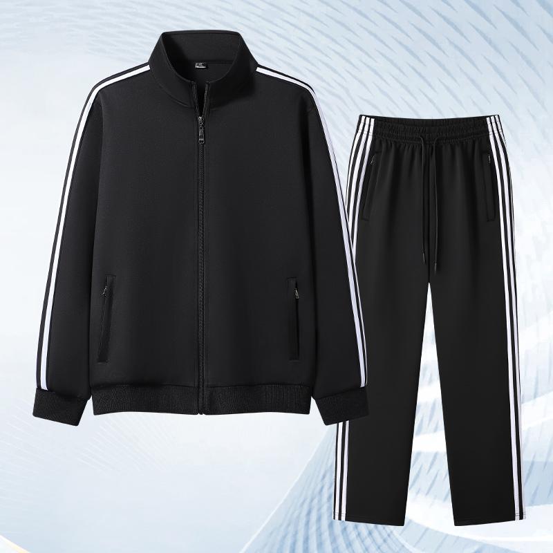 

Leisure Suit Cardigan Set for Men and Women, Spring and Autumn Styles, Elastic Sports Loose Two-piece Set XL чорний