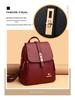 2025 Women's Versatile Korean Style Soft Leather Backpack - Large Capacity, Simple Design