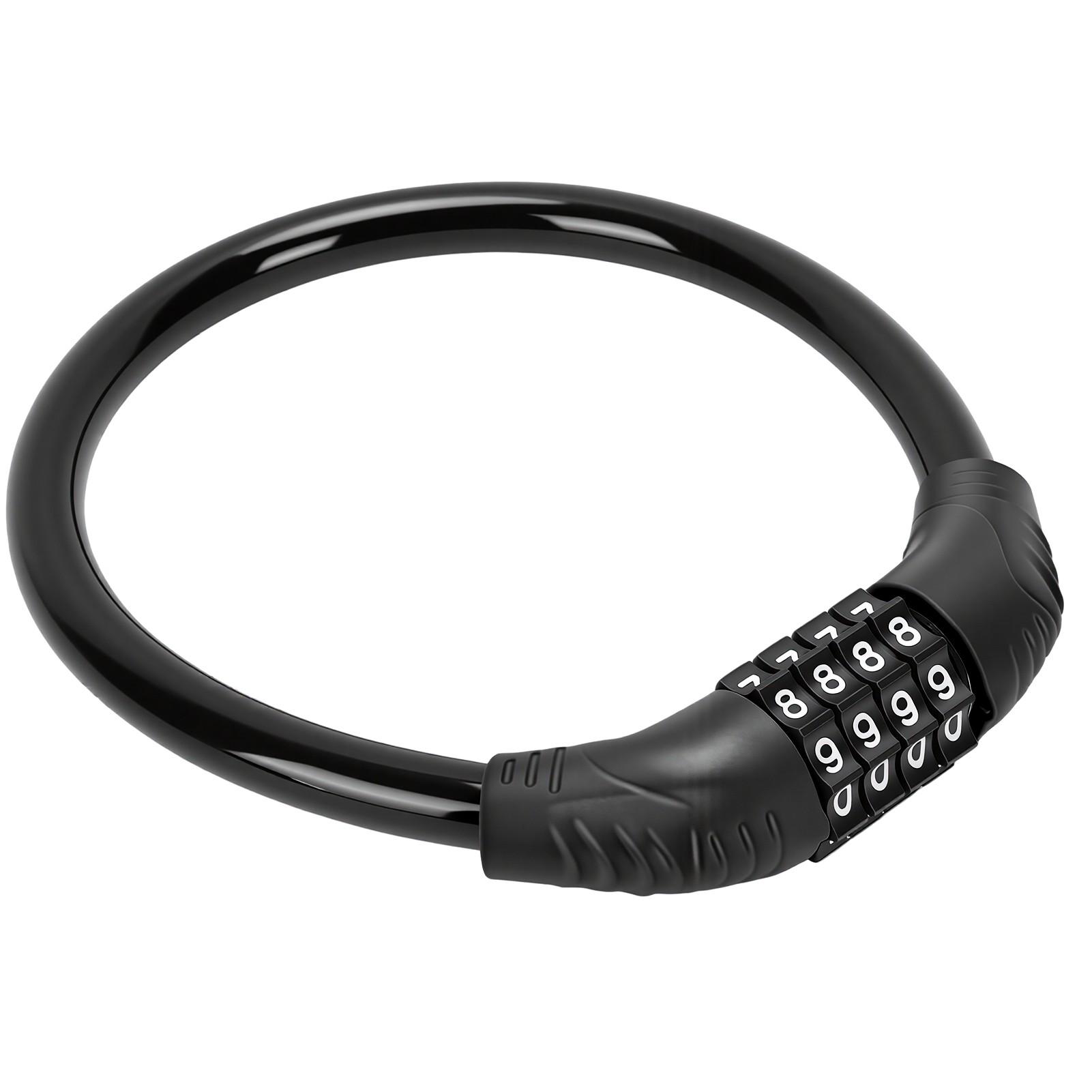 Bike Lock Cable 4 Digit Combination Resettable Heavy Duty Anti Theft Security Bike Lock for Electric Bike Scooter