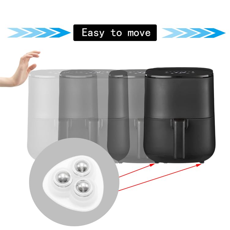 8 Pcs Self Adhesive Mini Caster Wheels 360° Swivel Appliance Wheels Stainless Appliance Sliders for Kitchen Appliances, Small Furniture (White)
