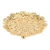 Turkish Serving Tray Round Flower Shape Retro Embossed Pattern Elegant Exquisite Metal Coffee Tea Serving Tray 14cm