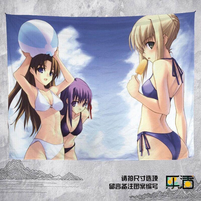 Гобелен аниме fate косплей 75x100 чёрный