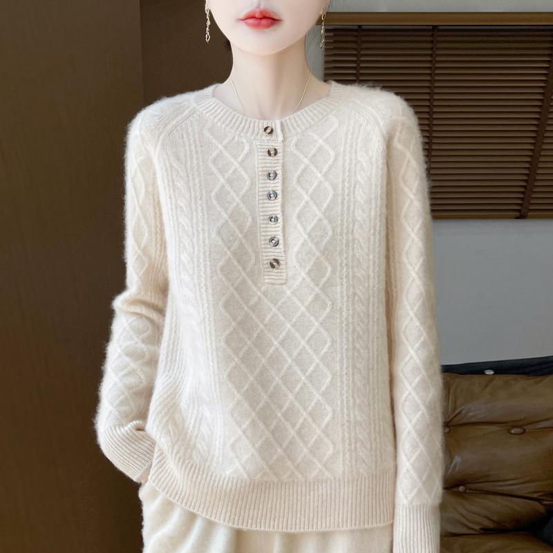Women Sweater 100% Wool MODERN NEW SAGA O-neck Knit Pullover Thick Winter Jumpers Female Knit Tops