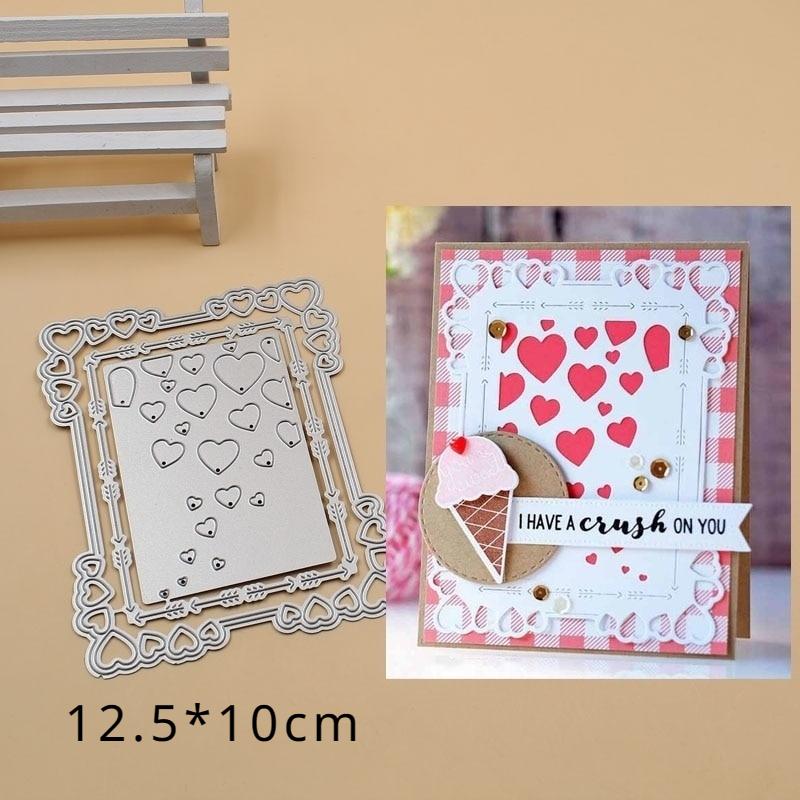 Sada pozadí se srdcem Kovové vykrajovátka Šablony Scrapbook Fotoalbum Papírová karta Dekorativní řemeslo