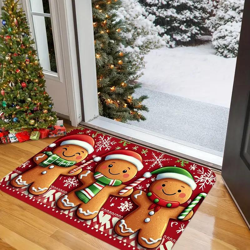 1Pcs Anti Fatigue Kitchen Rugs, Christmas Horse Print Waterproof Non-Slip Thick Cushioned Kitchen Mat Heavy Duty Comfort Standing Mat for Kitchen