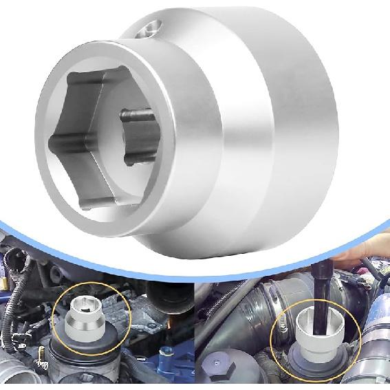 Oil Filter Socket 24mm / 36mm Reversible Fuel Filter Cap Remover and taller Assistant Compatible with 6.0L / 6.4L Ford Powerstroke Diesel