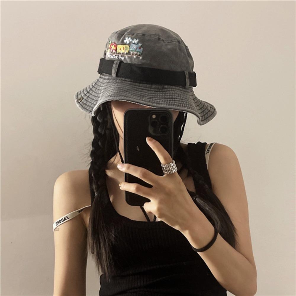 

Y2K Western Cowboy Hats Big Brimmed Panama Hat Retro Fisherman Hat Women светло-серый