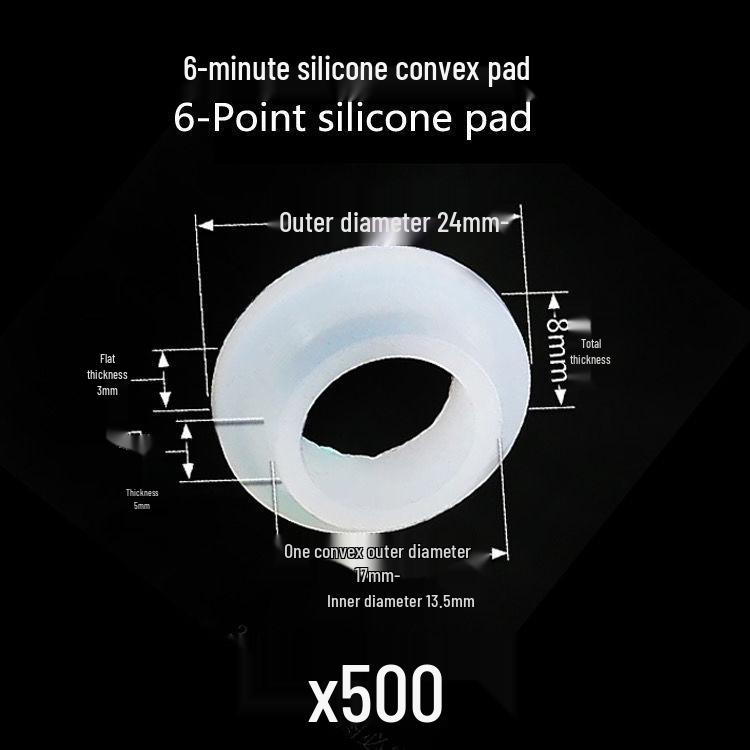 4/6-Point Shower Hose High-Temperature Silicone Gasket with Mid-Convex Washer