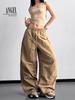Women's Pink High-Waisted Wide-Leg Pleated Pants - Spring/Autumn 2026 Loose Fit Casual Style