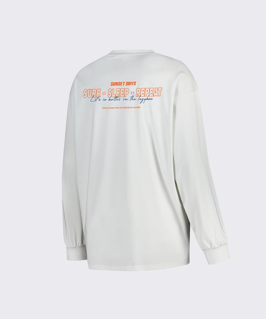 Leijibi Dry-Cooling Oversized Top Long Sleeve Rash Guard W White 2