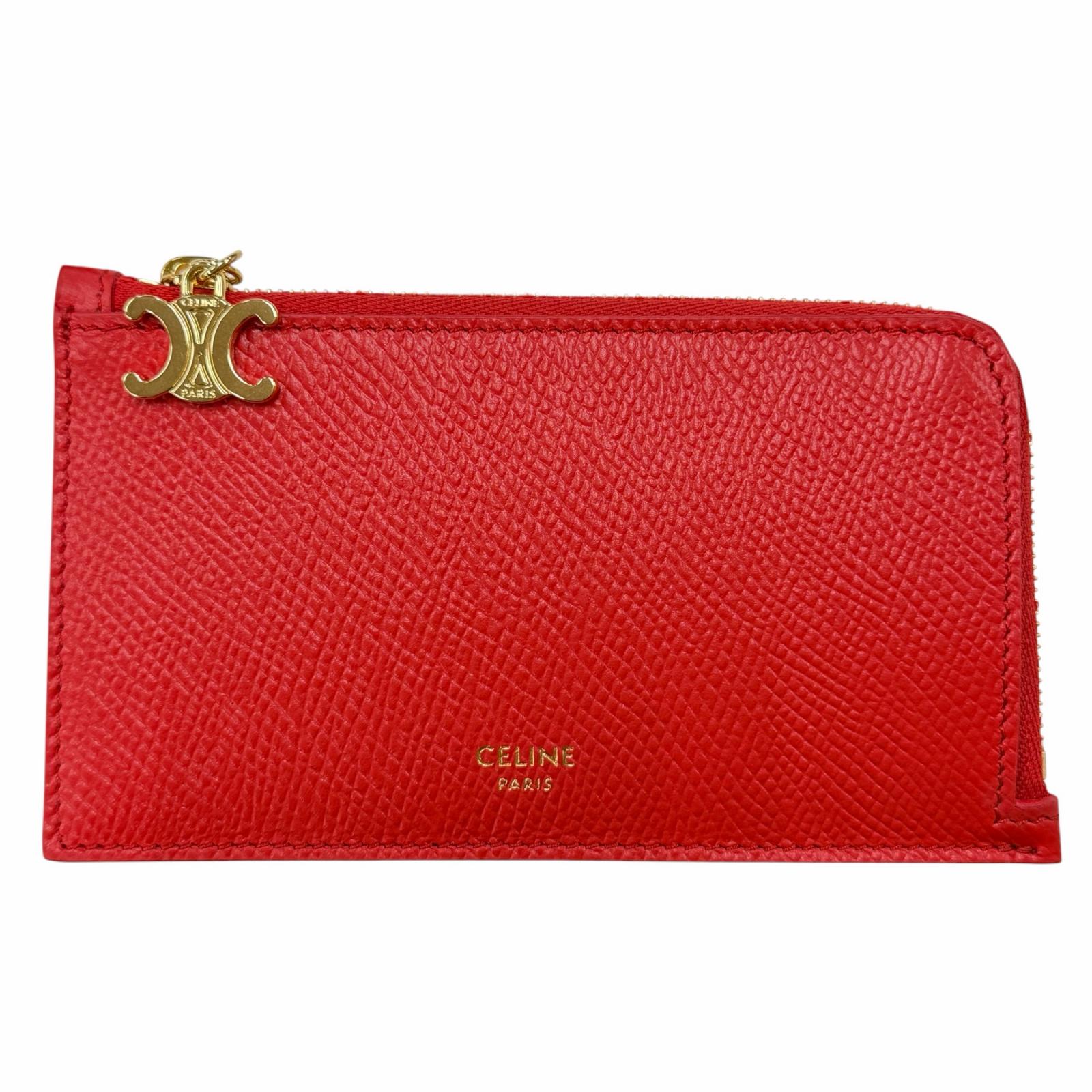 

Excellent CELINE Card Case Red leather L10083FVO Used