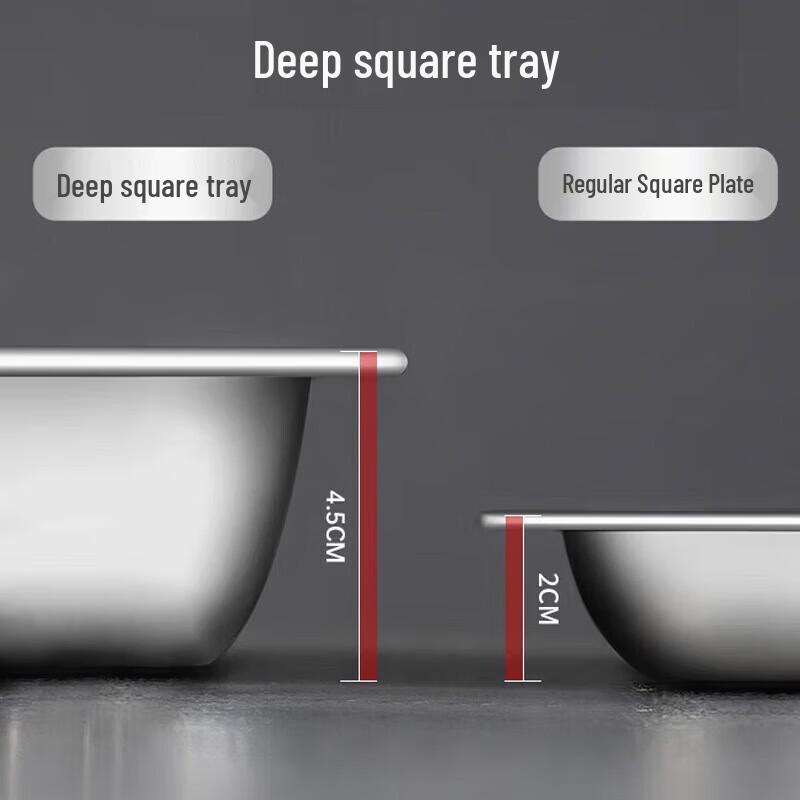 Xingfang Edelstahl Tiefe Quadratische Schale