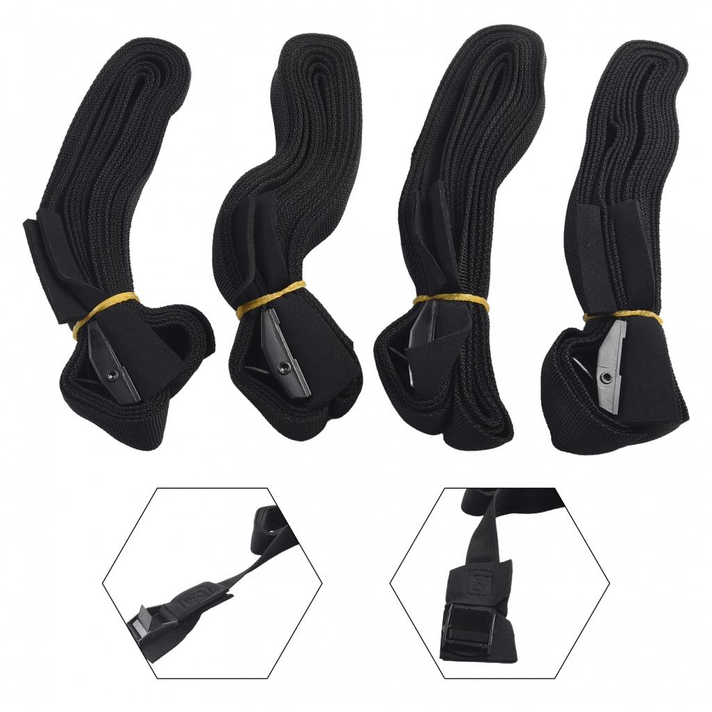 Buckle Car Roof Rack Luggage 4PCS 250 Kg 300x2.5cm 9.8ft Black