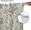 Floral Windows Curtains Vintage Garden Plants Herbs Flowers Botanical Design Art Living Room Bed Classic Darkening Polyester Sitting Window Treatment