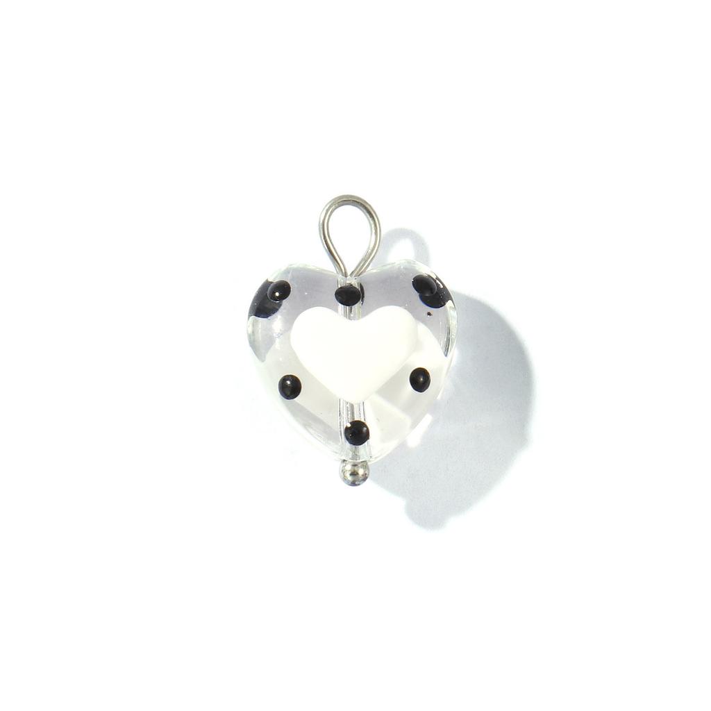 2 Pcs Resin Heart Valentine's Day Charms Enamel Hearts Dot 304 Stainless Steel Pendants Pendants For DIY Necklace 17mm x 12mm