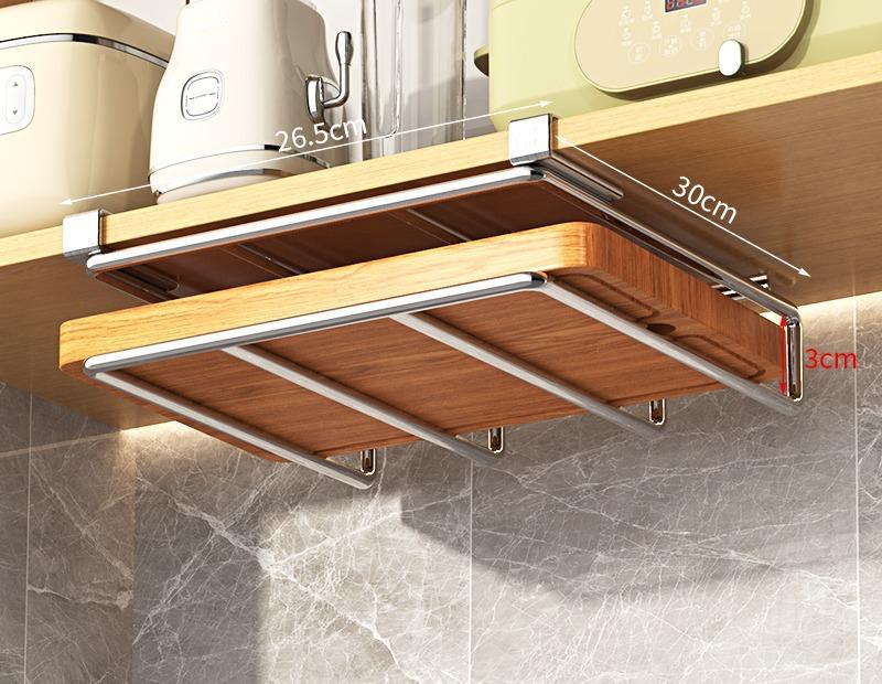 Kjøkken Ikke-punching Multifunksjonelt grytelokk Skjærebrett Plassering Oppbevaringsstativ Skap Hengende skap Nedre henger