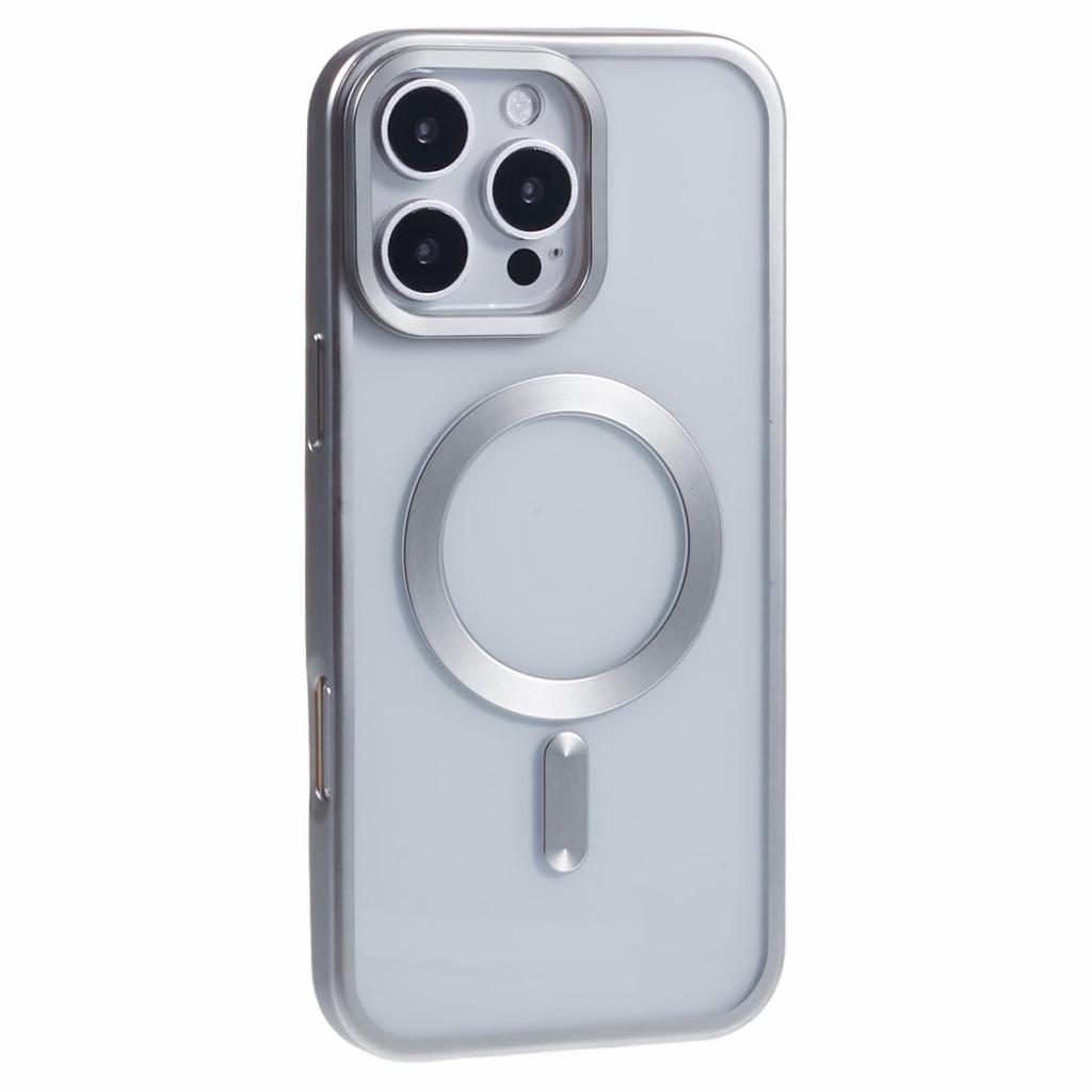 For iPhone 16 Pro Case Matte Electroplating Phone Cover Compatible with MagSafe
