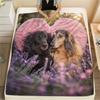 Afghan Hound and Garden,pattern Flannel Blanket, High Quality Comfortable for All Seasons, Home Decor, Warmth and Comfort, Perfect for Gifts.