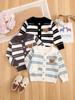 Boys' 100% Cotton Little Bear Striped Cardigan - Baby Toddler Spring/Fall Sweater for Boys and Girls