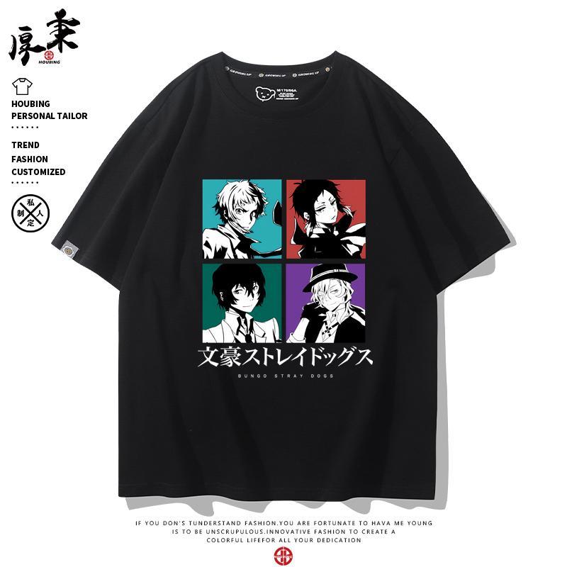 New Anime Nakahara Chuuya Dazai Osamu Cosplay Printed Short Sleeve TShirt Casual Tee Fashion Vintage Shirts Versatile In Summer
