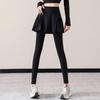Women's Small Yoga & Fitness Set: Half-Zip Long Sleeve Top, Skirt, and Pants for Spring & Autumn