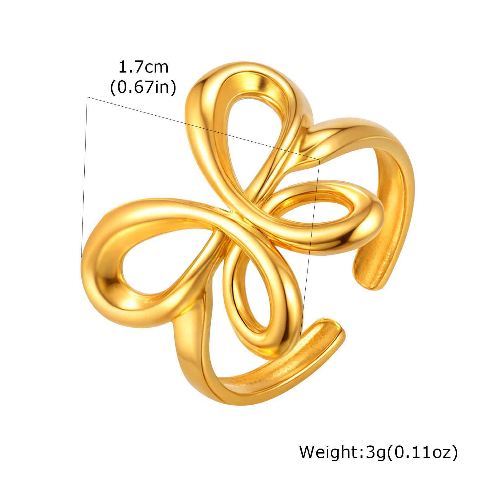 Vnox Stainless Steel Wrinkled Heart Chunky Rings For Women,Multiple Styles Exquisite Open Rings,Classic Gold Plated Jewelry