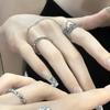 Irregular French Pleated Oil Drip Chain Niche Design Ring Female Personality Blue Fishtail Zir*****Pen Ring