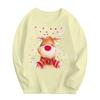 Kids Unisex Loose Long Sleeve Cotton Reindeer Cartoon Print Casual T Shirt
