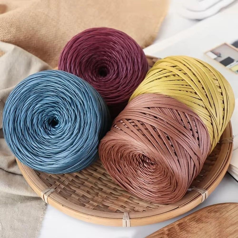 200g/Roll Nappa Matte Faux Leather Yarn Woven Yarn Solid Color Crocheting Thread Yarn Faux Leather Material Crafts Yarn