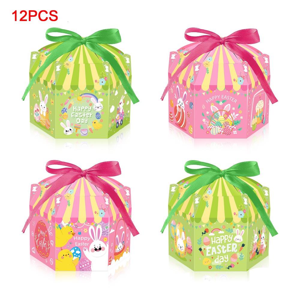 12pcs DIY Cookie Box Paper Gift Wrapping Box Fashion Packaging Basket  Party Supplies