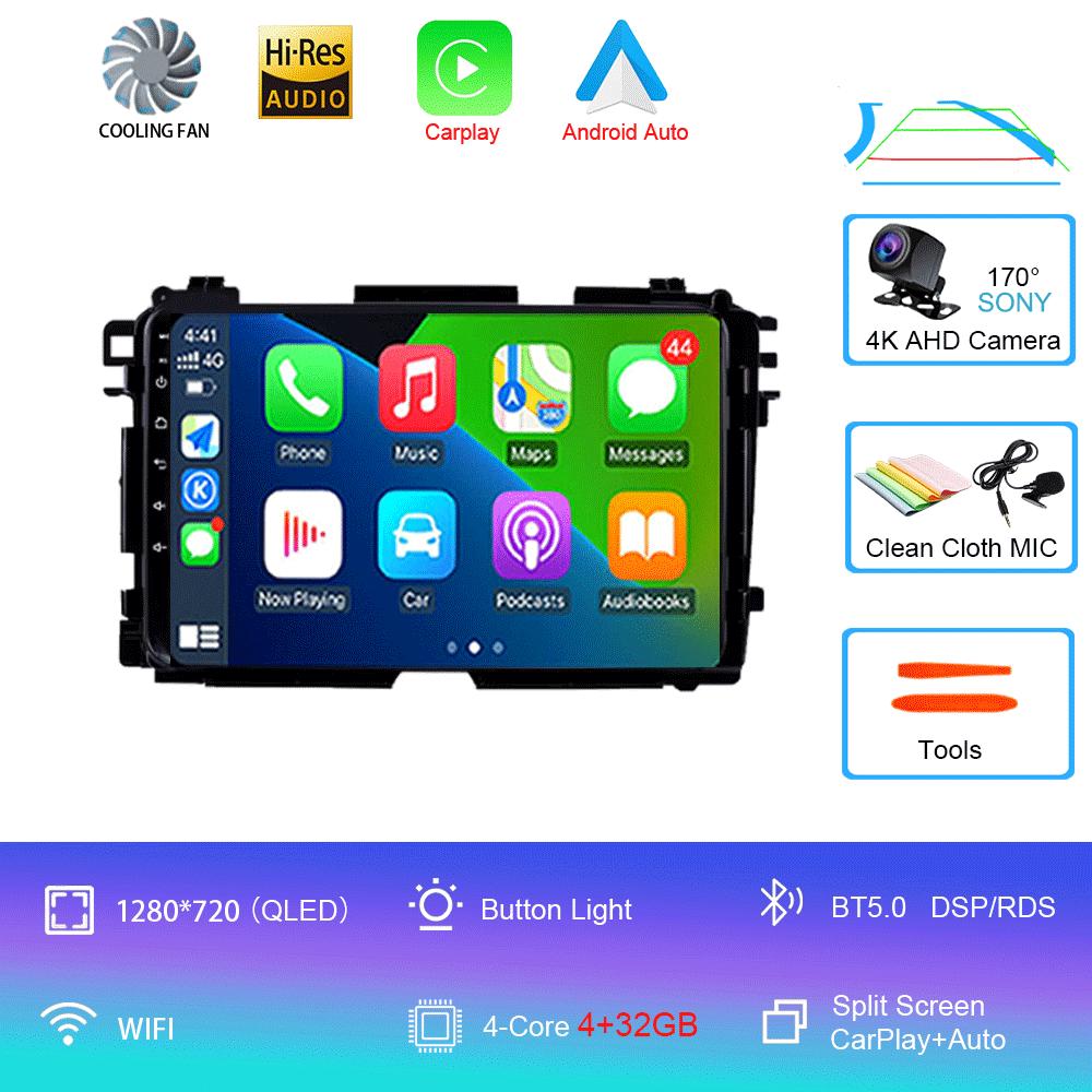 Android 14 2Din GPS Bluetooth Multimedia Player For Honda HR-V HRV XRV Vezel 2013-2019 Car Radio Dual Cameras 360 Camera Carplay
