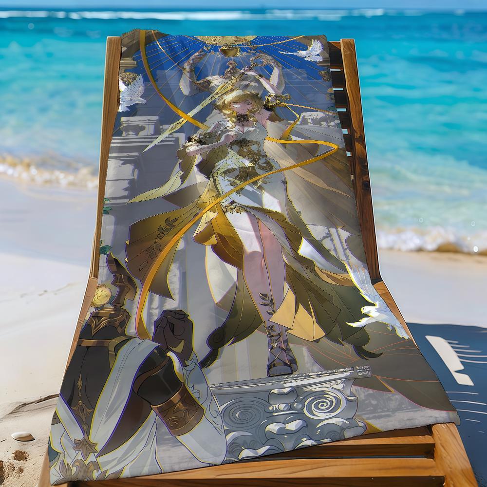 Game Aglaea Honkai Star Rail Towel Sports Quick Dry Travel Camping Gear Sandproof Soft Light Large Beach Towel