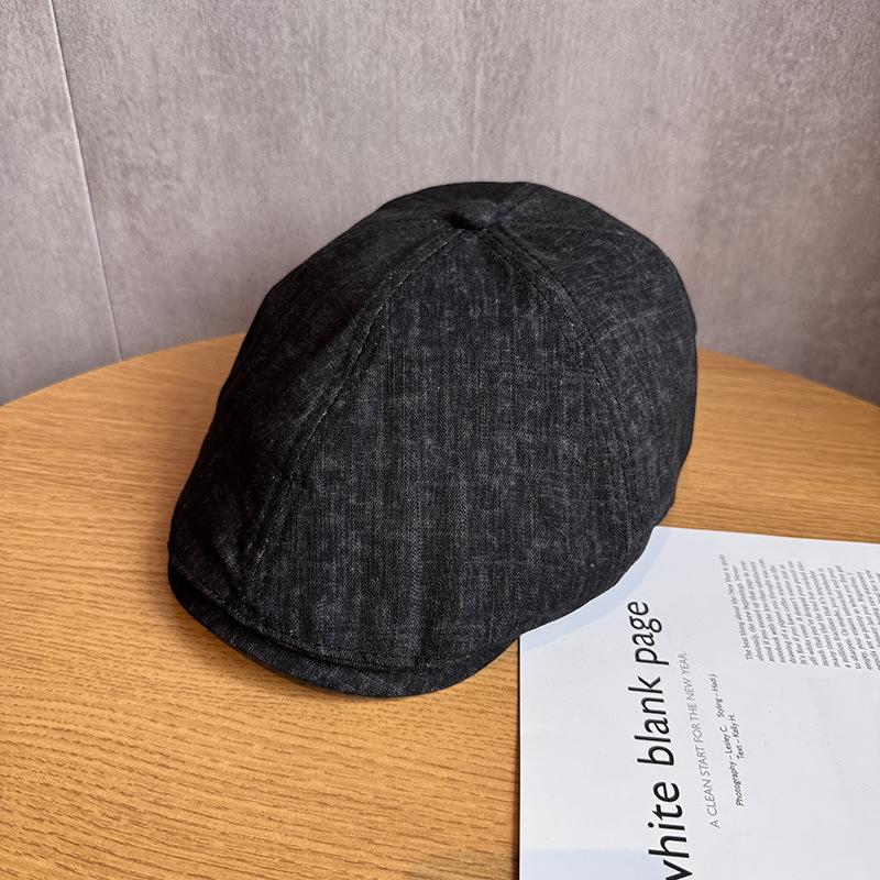 

Hemp Cotton Slouchy Newsboy Cap - American Vintage Pure Color Painter Hat Women Oversized Flattering Reversible Summer M 55-59cm