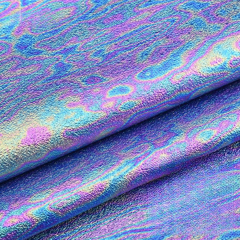 

100x137cm Rainbow PVC Faux Leather Fabric Laser Iridescent PU Leather Material for DIY Bags Cosmetic Bags Backpacks Belts Covers