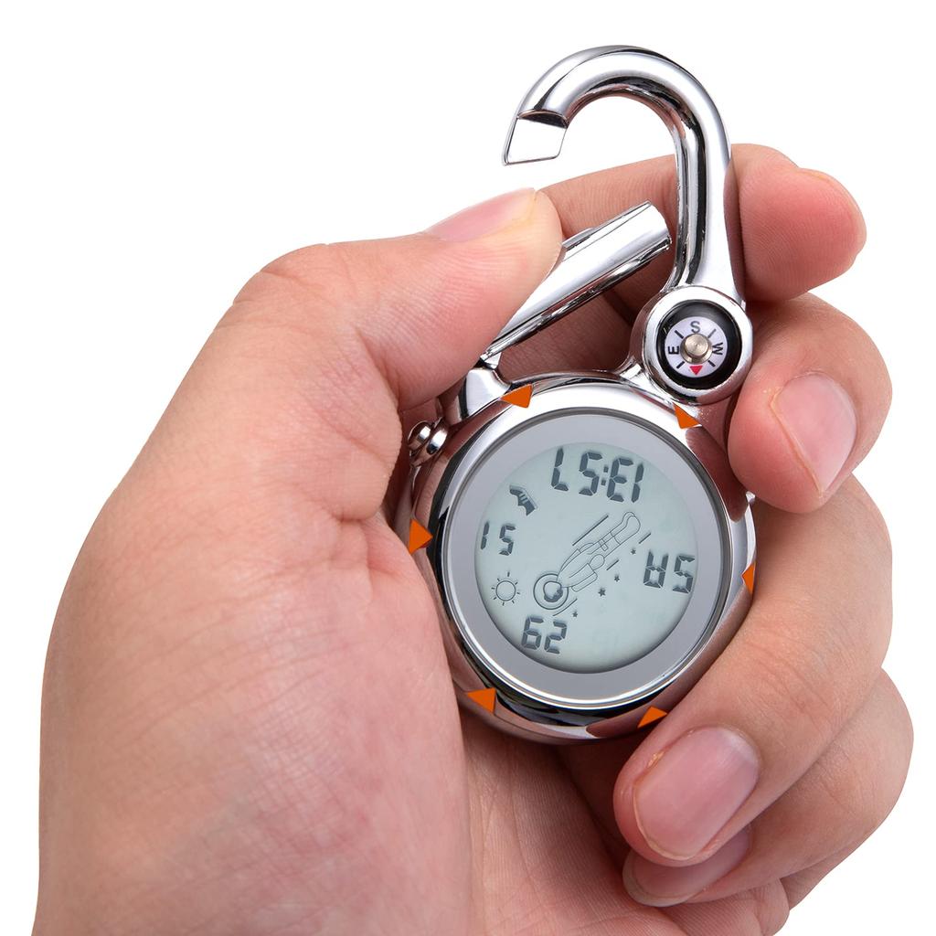 JEWELRYWE Carabiner Digital Carabiner 3ATM Water Unisex Watch, Clip-on Watch, Keychain, Watch, Resistant,