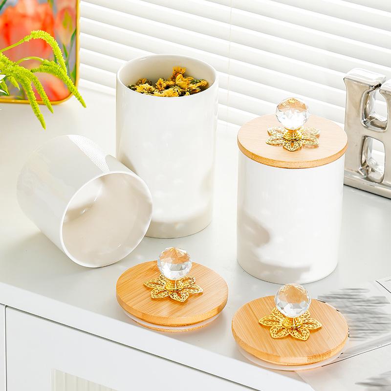 Ceramic storage tank, seasoning, food, coffee beans, coffee powder, white sugar, sealed jar, large-capacity tea jar