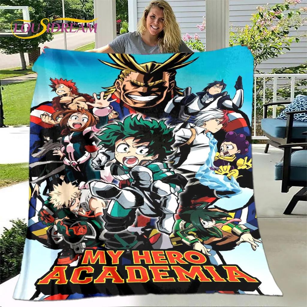 My Hero Academia Anime Cartoon Weiche Plüschdecke, Flanelldecke, Überwurfdecke für Wohnzimmer, Schlafzimmer, Bett, Sofa, Picknick-Abdeckung