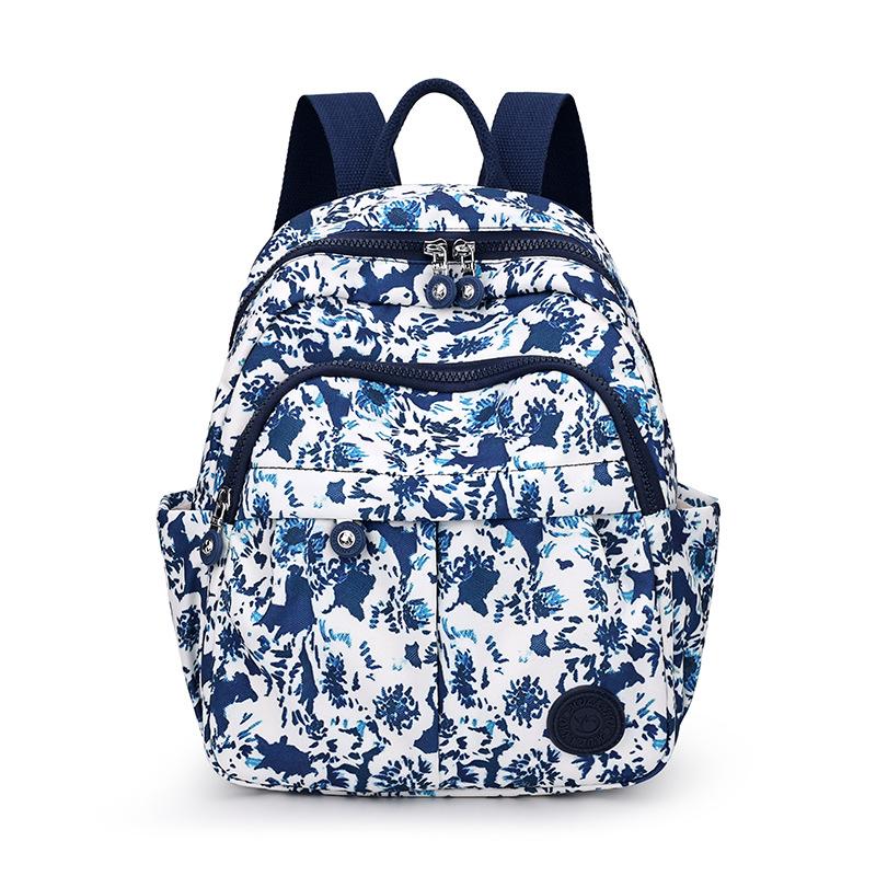 Bedruckter Nylon-Rucksack Studenten-Schultasche Damen Leichter Reiserucksack