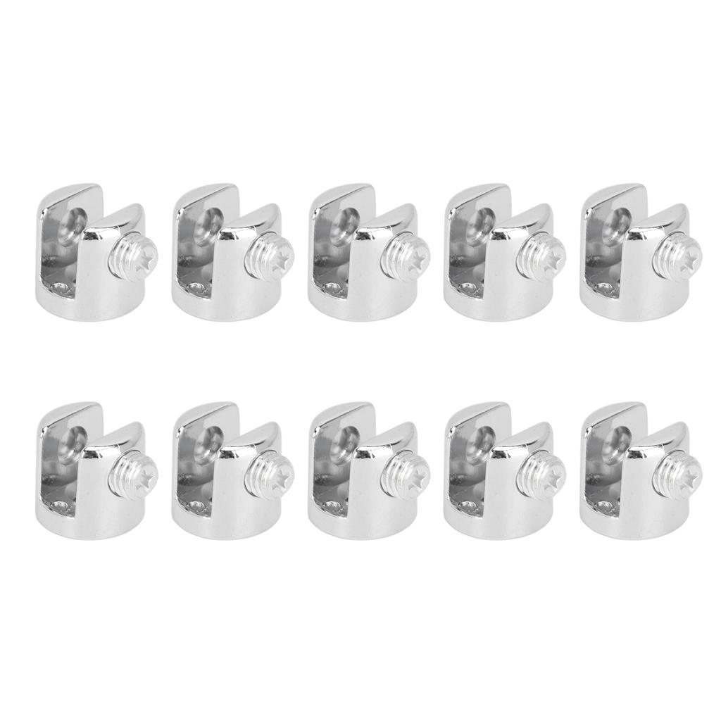10pcs Glass Plate Fixing Clamp Zinc Alloy Board Fixing Clip for 6‑8mm Glass Wooden Boards