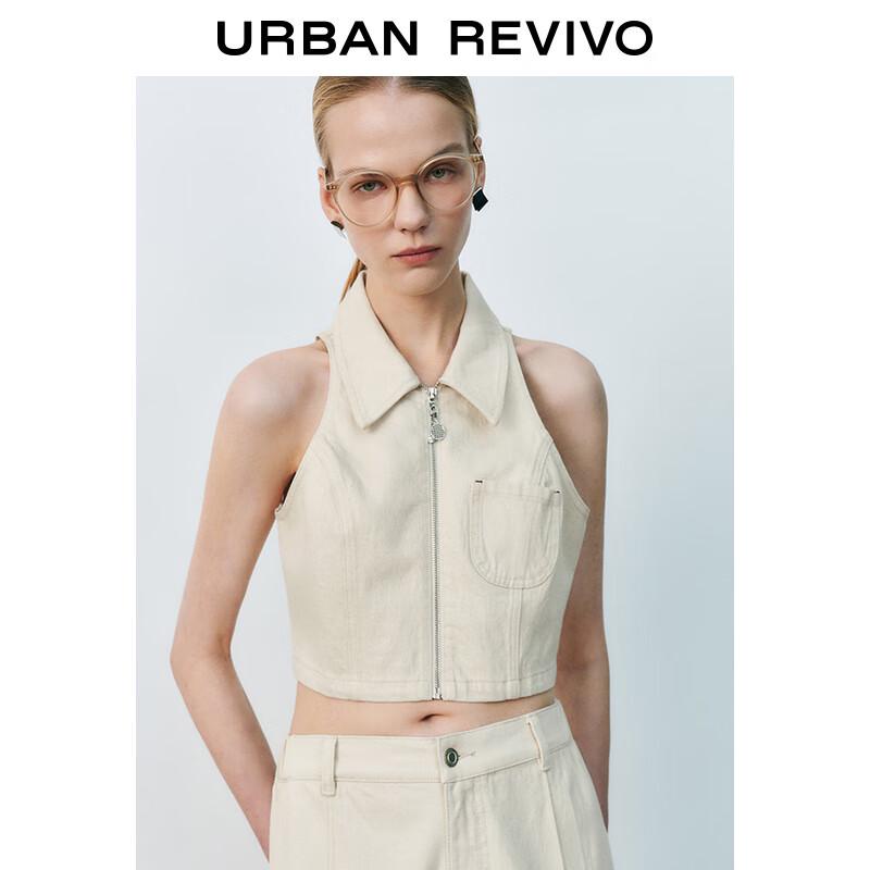 UR Women's Casual Cropped Sleeveless Polo Shirt