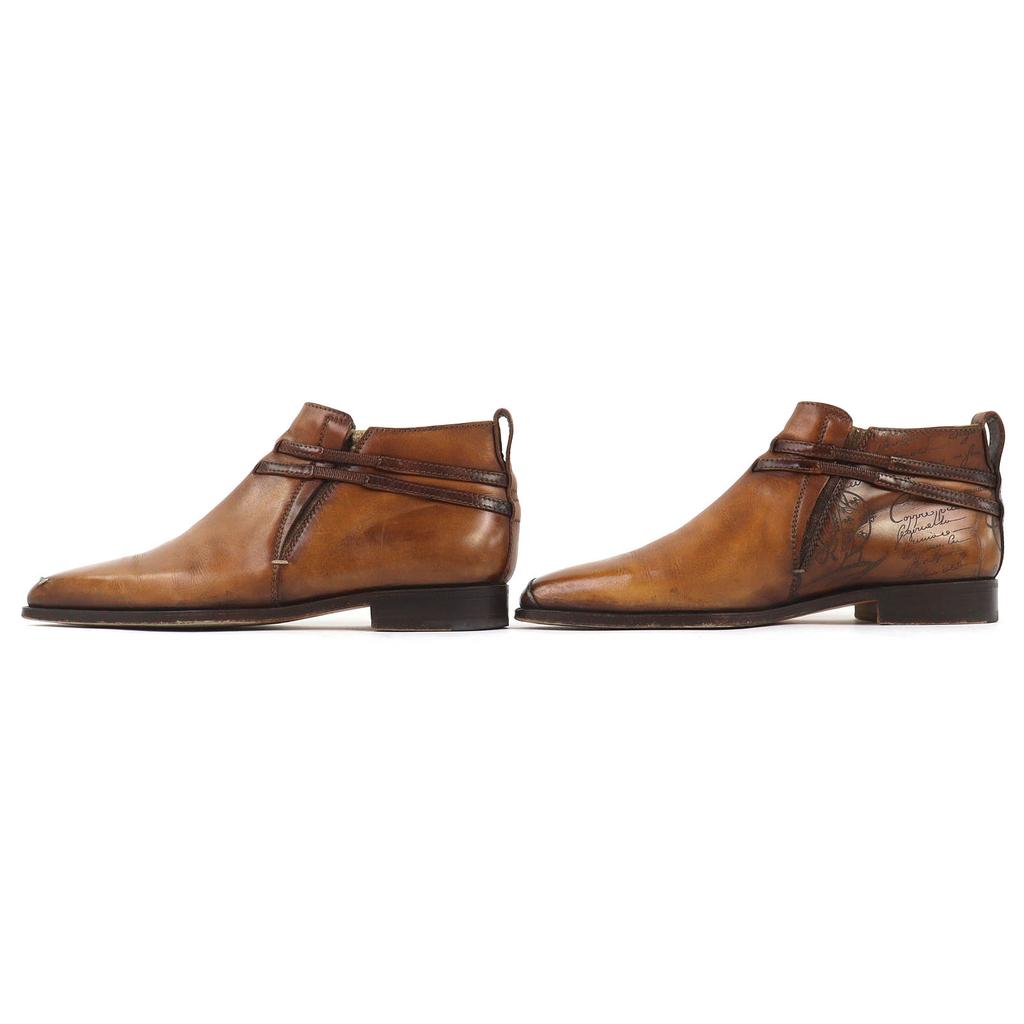 Great Berluti Ankle boots Olga Period Scars Calligraphy Demesure Brown leather Used