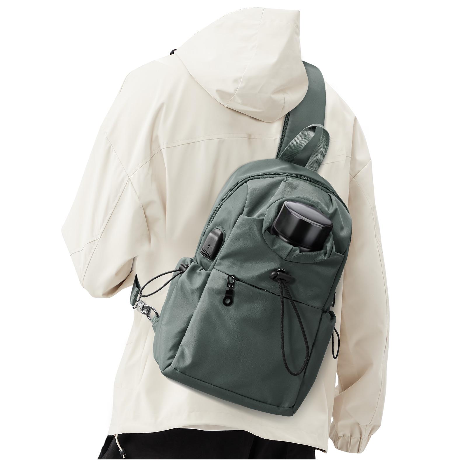 

Водонепроницаемая сумка-слинг, сумки кроссбоди для мужчин, нагрудный рюкзак с регулируемым ремнем, маленький повседневный наплечный рюкзак для путешествий, походов зелёный