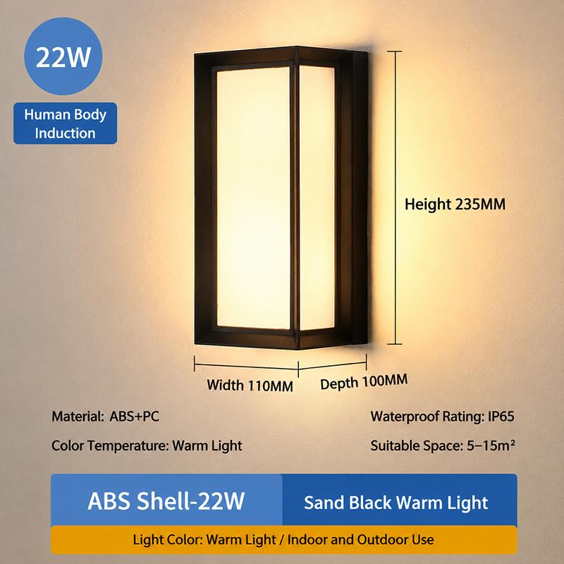 Led Outdoor Wall Light Waterproof Ip65 Motion Sensor Led Outdoor Lighting Porch Lights Balcony Garden Lights Outdoor Wall Lamp