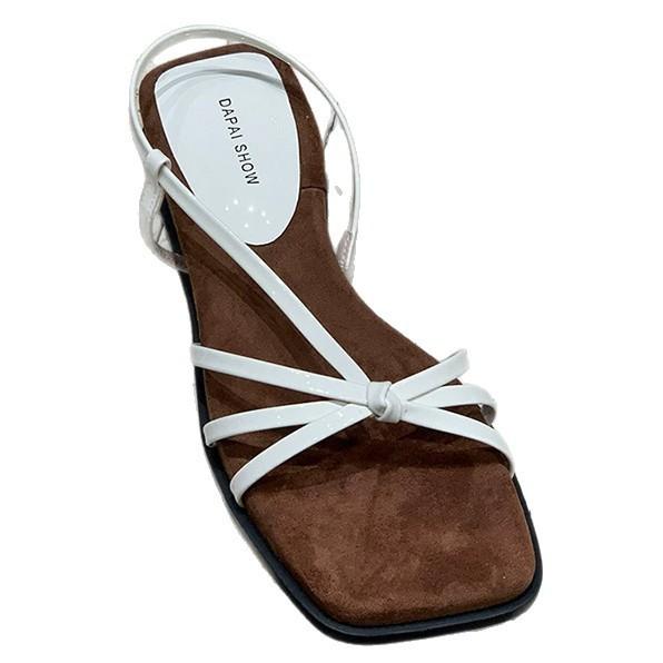 New French slope with skirt women's naked powder outer wear 2025 summer cool heel retro niche temperament thin strap Roman shoes