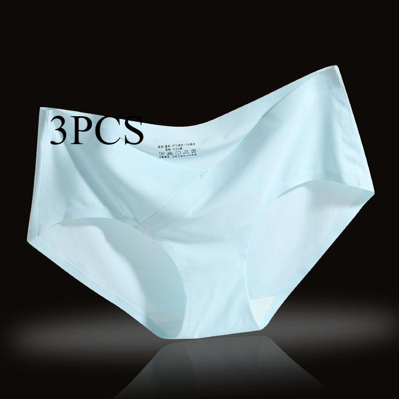 

Нетронутое нижнее белье из ледяного шелка для женщин с низкой талией, изготовленное из чистого хлопка, дышащие трусики-треугольники большого размера для лета XXL синий