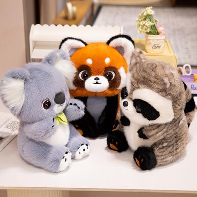 35/45cm Sedící Kreslená Koala Mýval Panda Červená Panenka Plyšová Hračka Vycpané Kawaii Zvíře ze ZOO Plyšák Dárek k Narozeninám